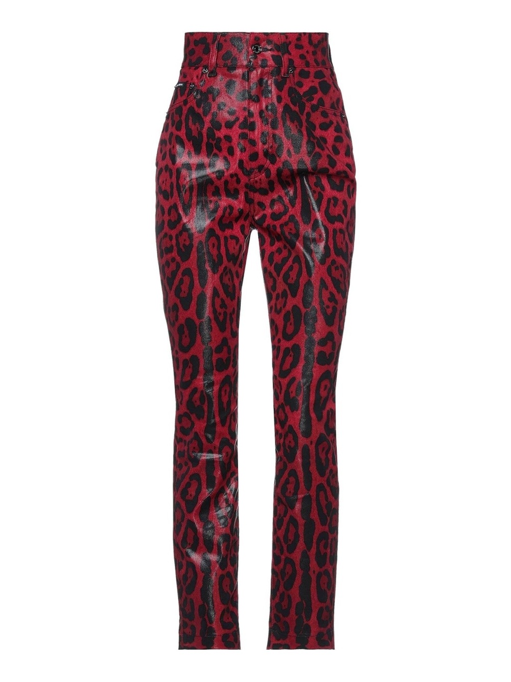 Dolce & Gabbana Red and Black Leopard High-Rise Jeans IT size 36 xxs